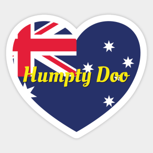 Humpty Doo NT Australia Australian Flag Heart Sticker